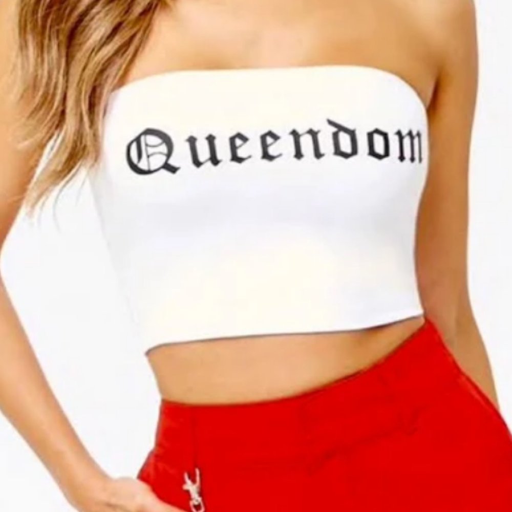 Forever 21 Queendom Bandeau - White